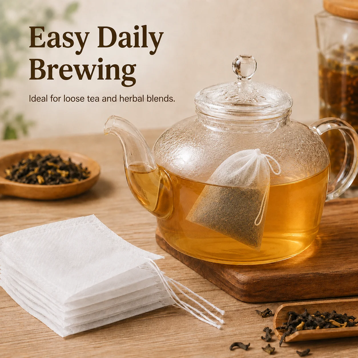 100 قطعة أكياس فلتر شاي برباط  - مراجعة Herbal Tea وسعره