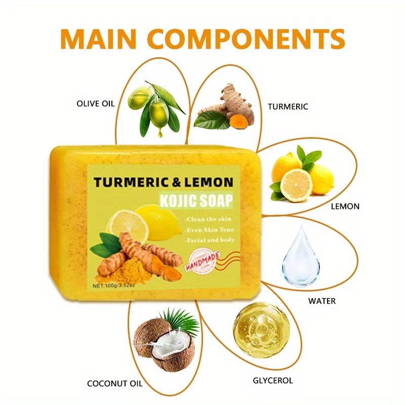 قطعتان من صابون حمض الستريك ال - مراجعة Turmeric وسعره